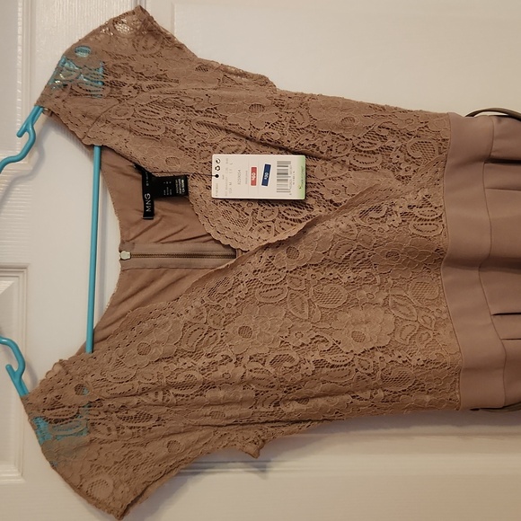 NWT MNG by Mango tan lace dress - Picture 2 of 5